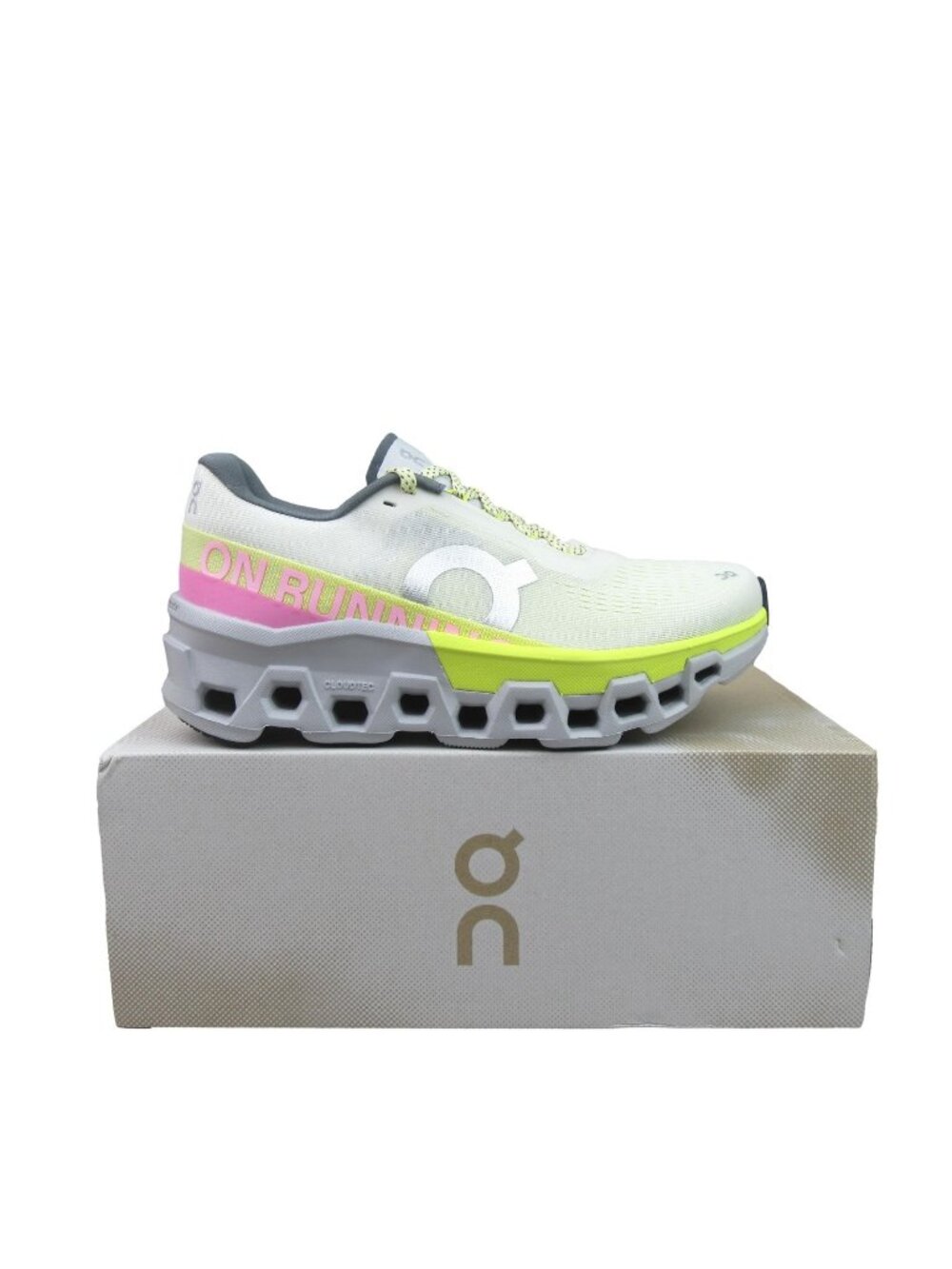 ON Cloudmonster 2 Running Shoes Women's Size 7 Ivory Lime NEW